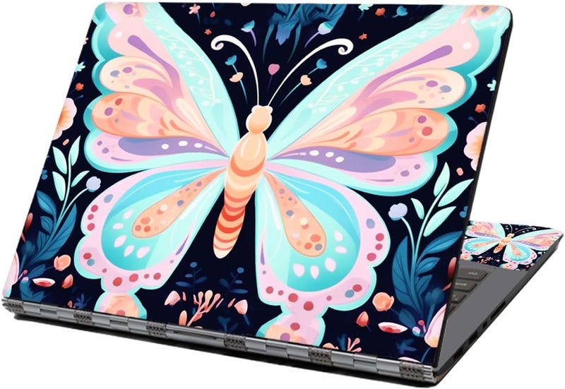Laptop Skin Sticker Decal,12" 13" 13.3" 14" 15" 15.4" 15.6 inch Laptop Skin Sticker Cover Art Decal Protector Notebook PC (Colorful Big Butterfly)